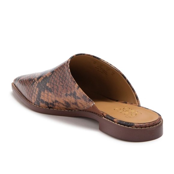 NEW Franco Sarto Rayna brown snakeskin point toe print mules Size 8.5 - Picture 2 of 8